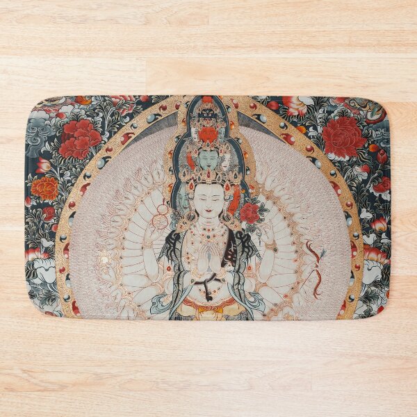 Item preview, Thousand Handed Goddess of Mercy Greyish BlueThangka Prints  designed and sold by Mulan-Prints.