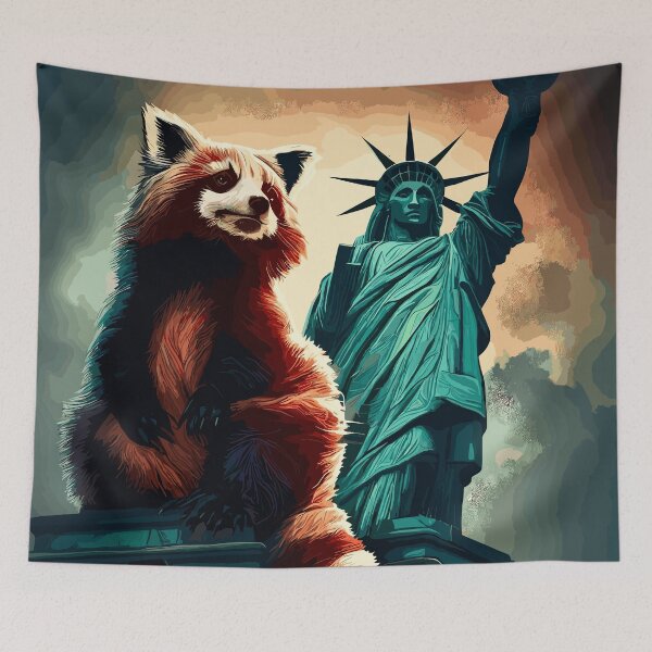 Item preview, Red panda in New York designed and sold by TomFrontierArt.