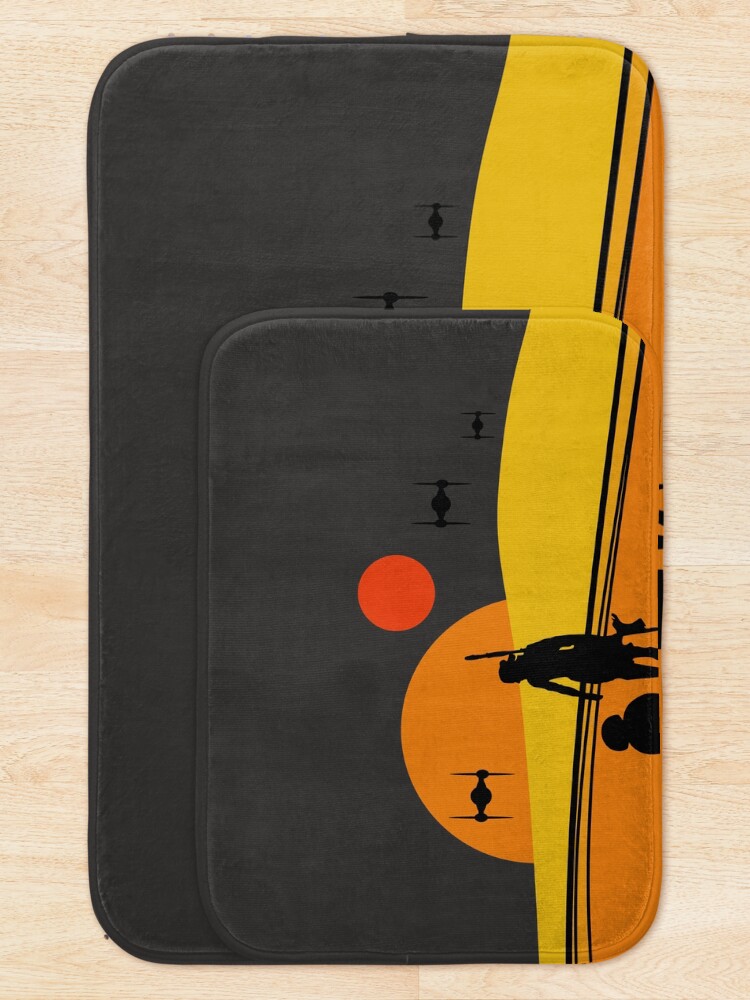 Thumbnail 5 of 6, Bath Mat, Tatooine Colorful Sunset designed and sold by yellowmadcat.