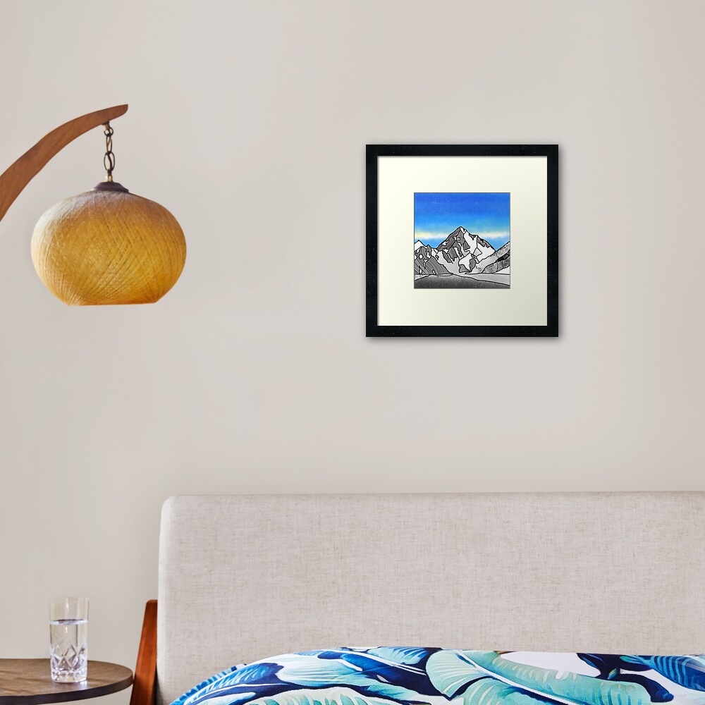 "K2 MOUNTAIN" Framed Art Print for Sale by ekpatterns Redbubble