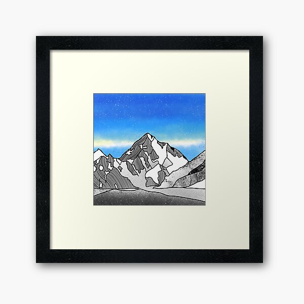 "K2 MOUNTAIN" Framed Art Print for Sale by ekpatterns Redbubble