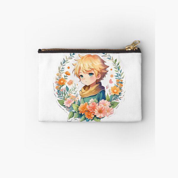 Item preview, Auric Blooms - Charming Anime Blonde Boy with Floral Fantasy designed and sold by CuteArt5639.