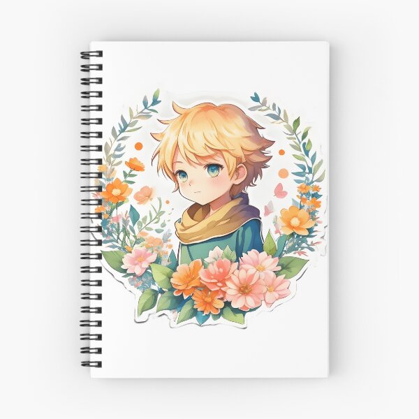 Item preview, Auric Blooms - Charming Anime Blonde Boy with Floral Fantasy designed and sold by CuteArt5639.
