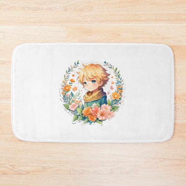 Item preview, Auric Blooms - Charming Anime Blonde Boy with Floral Fantasy designed and sold by CuteArt5639.