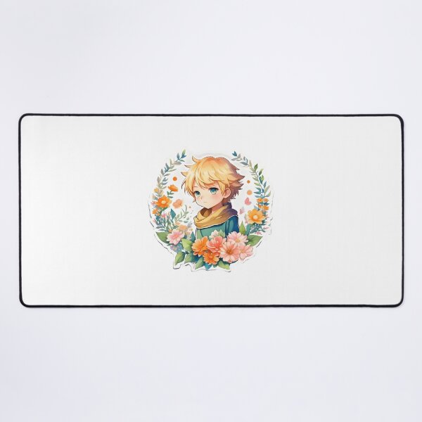 Item preview, Auric Blooms - Charming Anime Blonde Boy with Floral Fantasy designed and sold by CuteArt5639.