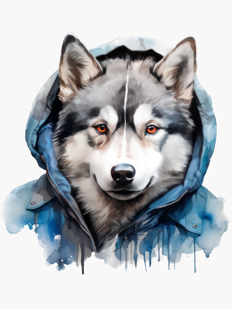 Pegatina for Sale con la obra Husky siberiano de acuarela con sudadera con capucha Elija entre mas de 75 razas Regalo perfecto para amantes y duenos de perros de IdeasCabin Redbubble
