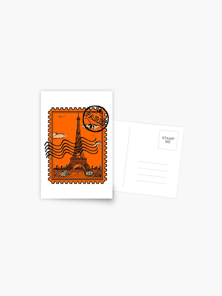 Paris Stamp Postcard for Sale by pda1986