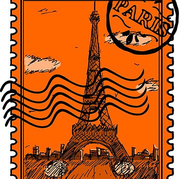 Paris Stamp Postcard for Sale by pda1986