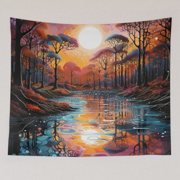 Item preview, River at sunset designed and sold by Red Witch Art.