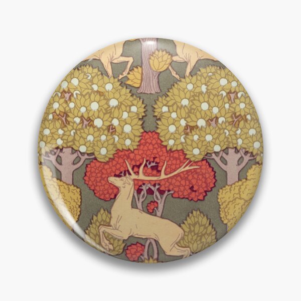 Item preview, Vintage art bordure, deer and trees, from Lanimal dans la décoration of Maurice Pillard Verneuil designed and sold by EmeraldeaArt.