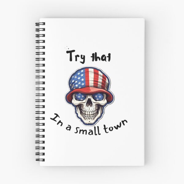 Item preview, Try that in a small town skull in the USA flag with hate and blue eyes designed and sold by Socool101.