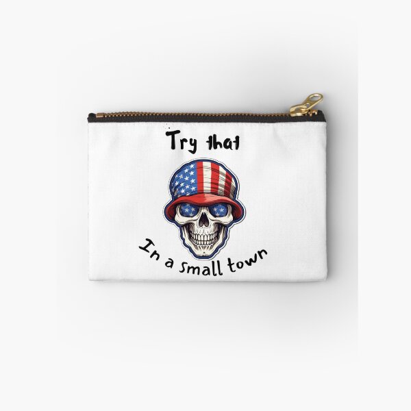 Item preview, Try that in a small town skull in the USA flag with hate and blue eyes designed and sold by Socool101.