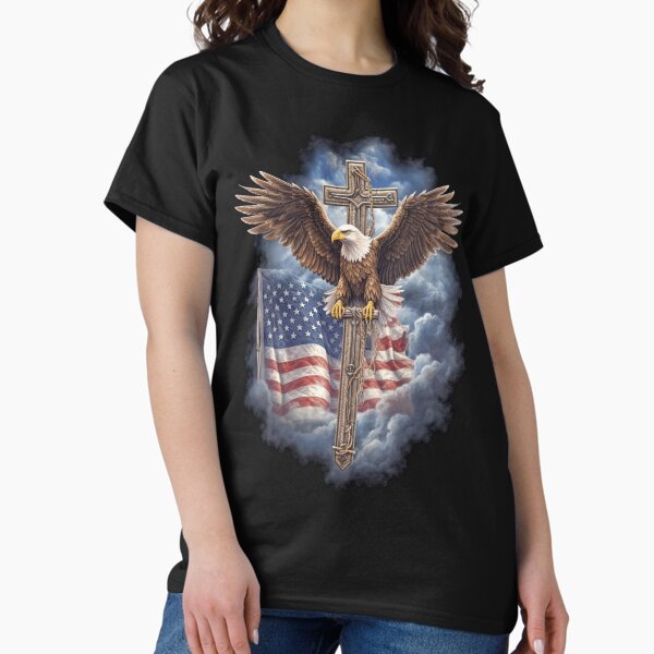 Item preview, Bandera del águila y la cruz: alas de libertad, corazón de fe designed and sold by MysticOzzy.