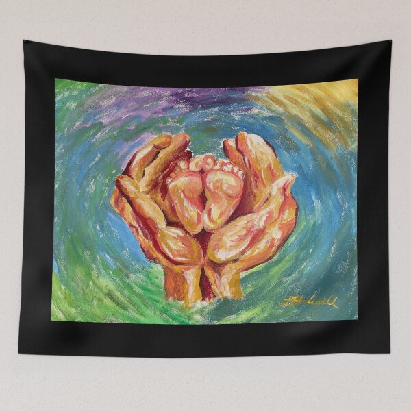 Item preview, In His Hands Acrylic Painting designed and sold by LindenTreeGifts.