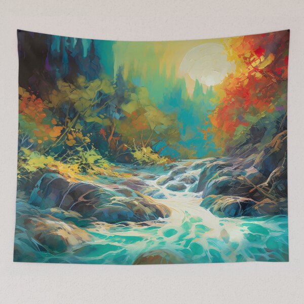 Item preview, River at sunset 1 designed and sold by Red Witch Art.