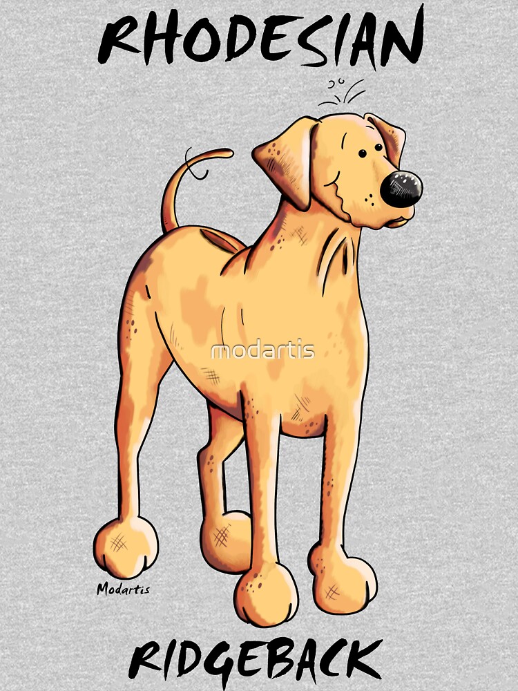"Rhodesian Ridgeback Dog Cartoon" Zipped Hoodie by modartis Redbubble