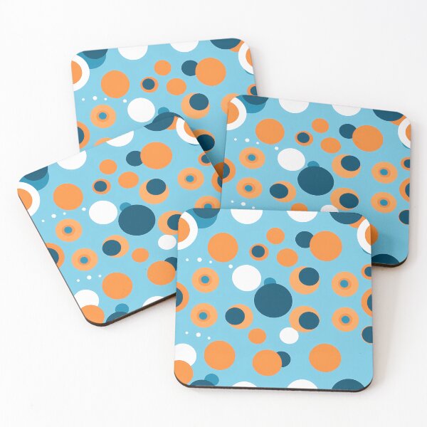 Item preview, Chromatic Harmony: Pattern of Orange, White, and Dark Blue Circles on Celestial Background designed and sold by SweetMagicDream.