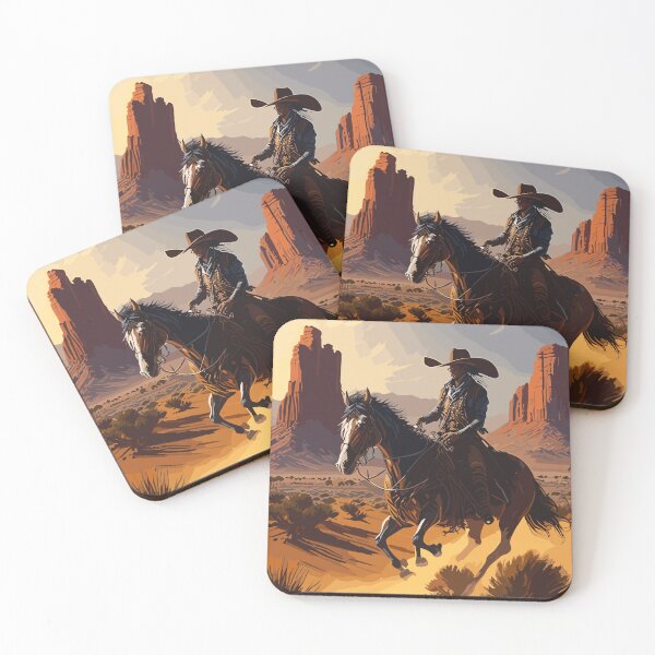 Item preview, Desert Drifter - Vaquero resistente cabalgando a través del horizonte designed and sold by urbsrepublic.