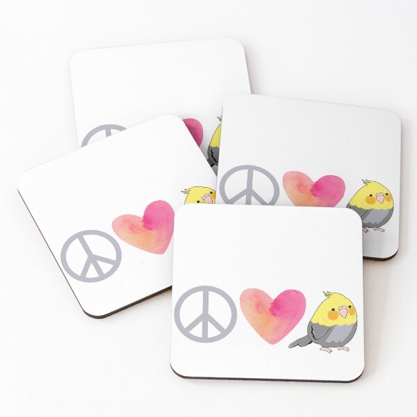 Aperçu de l'œuvre Calopsitte Peace Love à flancs jaunes, jaune et gris créée et vendue par remyandtutu.