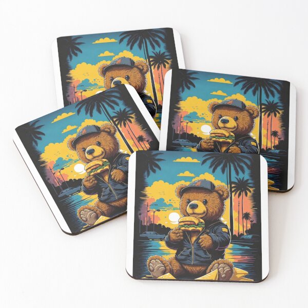 Item preview, Cute Bear with cheeseburger designed and sold by Majkel & Majkel.