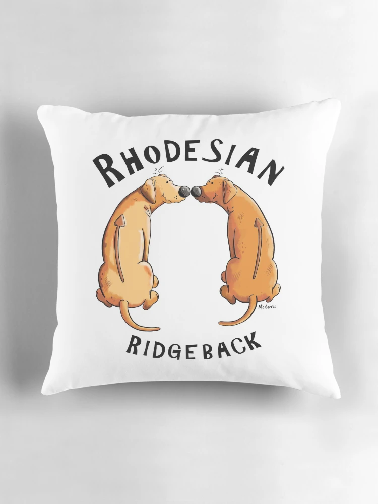 Thumbnail 3 of 4, Pillow, Two funny Rhodesian Ridgeback Dogs designed and sold by modartis.