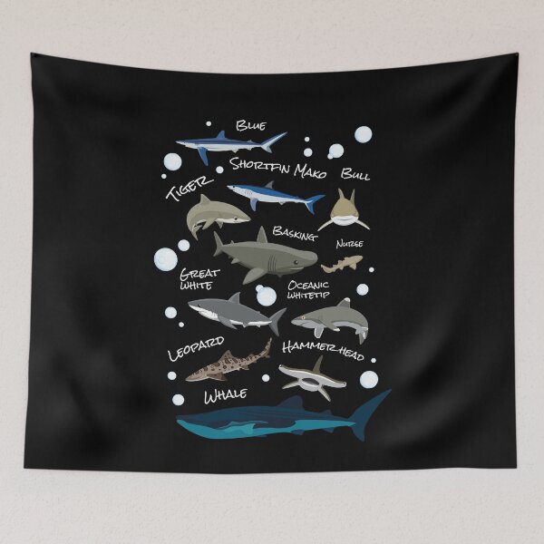 Item preview, Shark Species Shark Fish designed and sold by MooonTees.