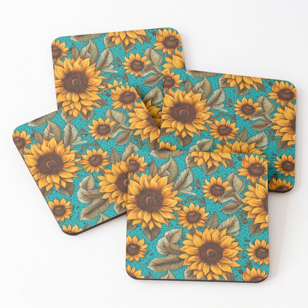 Item preview, Summer Sunflowers, Pretty Yellow Flowers Gardener Retro Fun designed and sold by madtoyman.