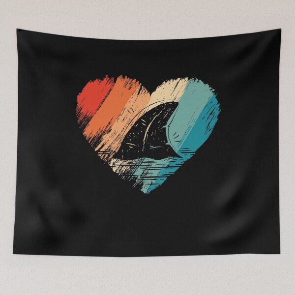 Item preview, Shark Heart Shark Retro Fish designed and sold by MooonTees.