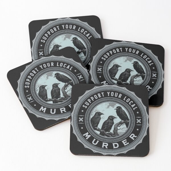 Item preview, Support your local murder of crows - crow lover raven lover corvids designed and sold by HaggisVitae.