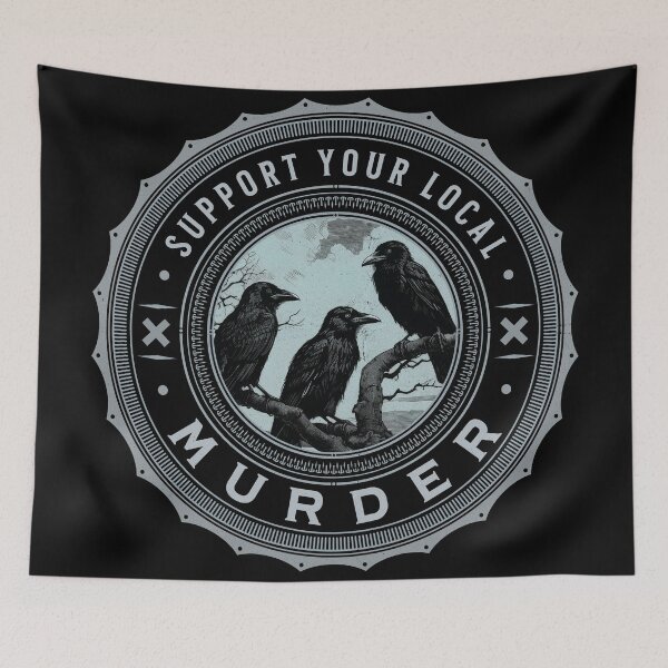 Item preview, Support your local murder of crows - crow lover raven lover corvids designed and sold by HaggisVitae.