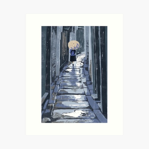 alley in the rain Art Print