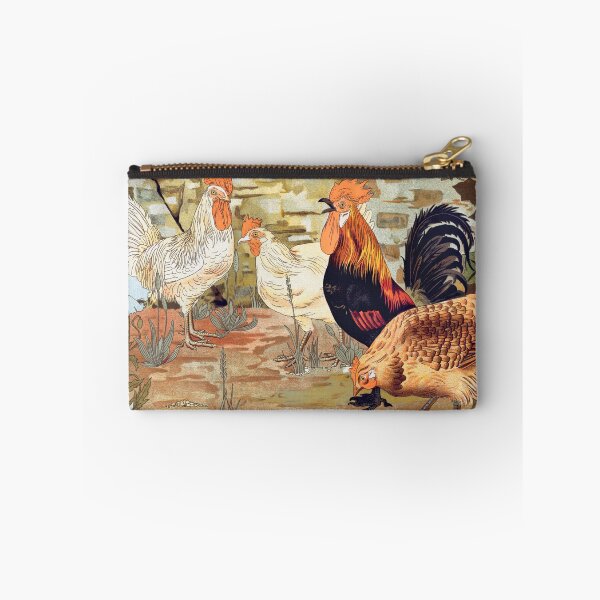 Aperçu de l'œuvre Coqs et poules de Lanimal dans la décoration, par Maurice Pillard Verneuil, tableau de coqs vintage créée et vendue par EmeraldeaArt.