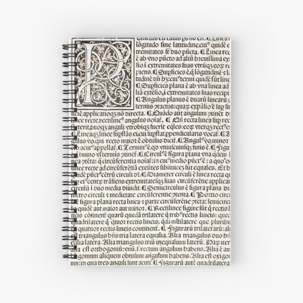 Euclid decorative printed initial – State Library Victoria Spiral Notebook