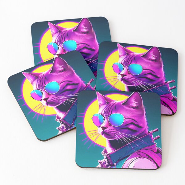 Item preview, Synthwave Cat designed and sold by InkedPixel.