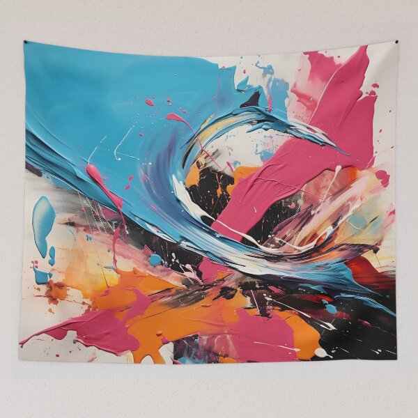 Artikelvorschau, Abstraktes expressionistisches Design in Blau/Rosa/Orange entworfen und verkauft von dcrc.