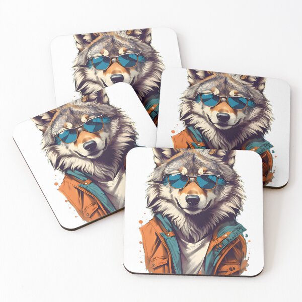 Item preview, Cool Wolf With Glasses designed and sold by PlanetMarker.