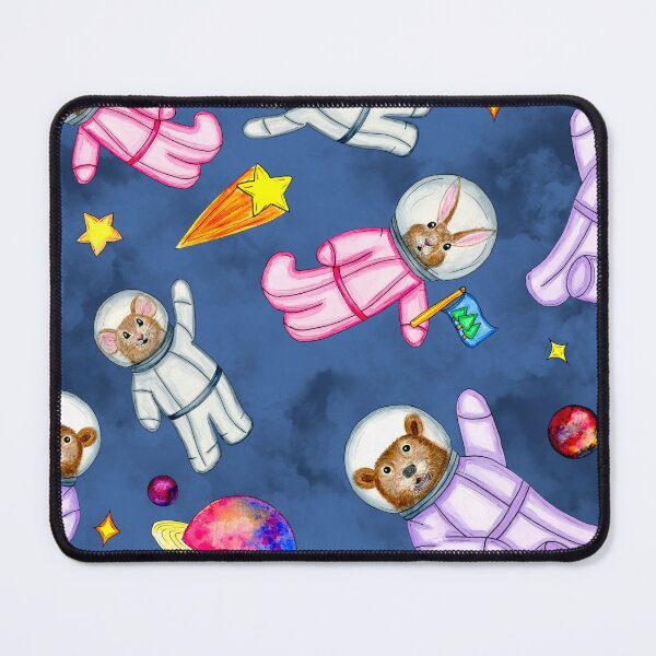 Item preview, Watercolor Tossed Animal Astronauts in space floating freely designed and sold by Sockstomistic.