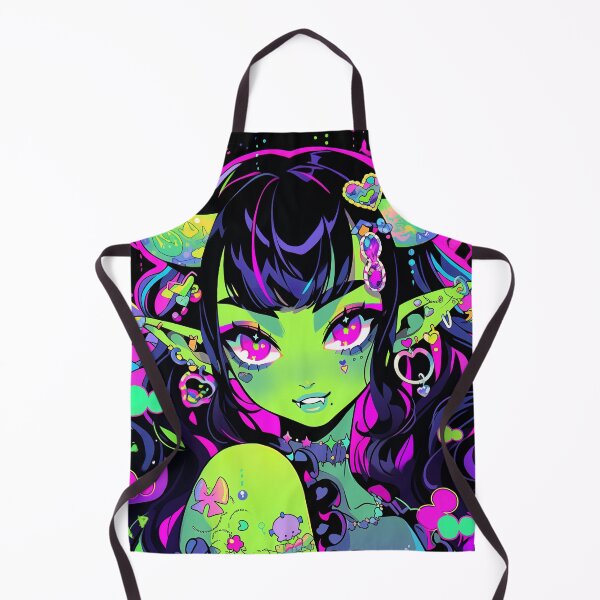 Item preview, Kawaii Bright Green Winged Demon Anime Girl designed and sold by bubblegoth.