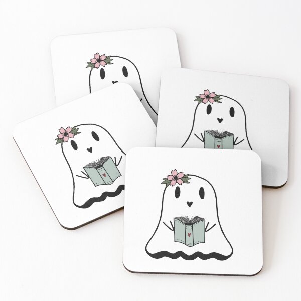 Item preview, Cute Ghost Reading Flower Spooky Season  designed and sold by jazzy-bee-art.