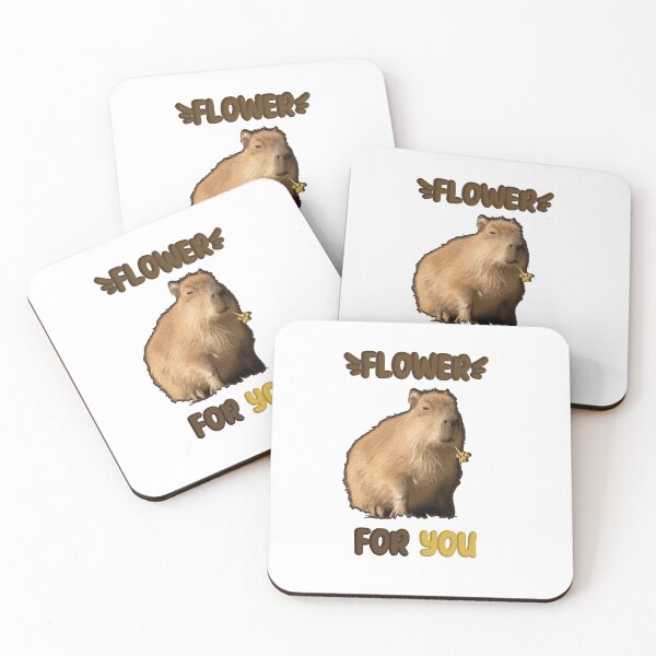 Item preview, Cute capybara with flower designed and sold by Jakub Nowak.