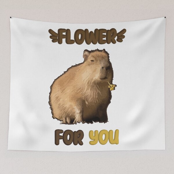 Item preview, Cute capybara with flower designed and sold by Jakub Nowak.