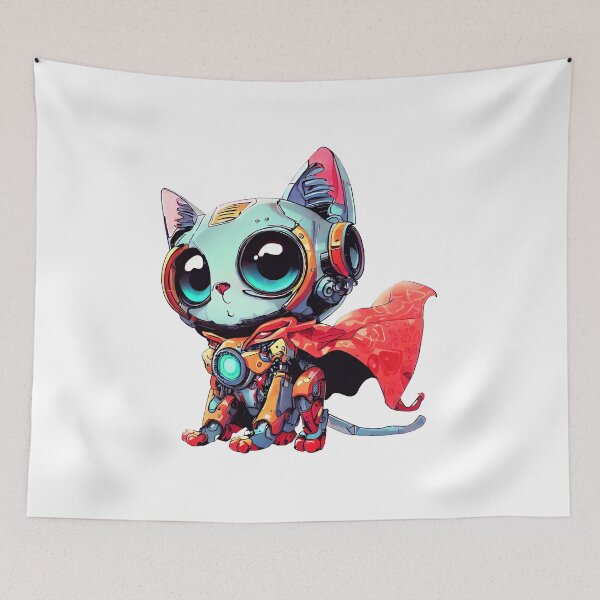 Item preview, Robo-Cat Superhero! designed and sold by kukamatsu.