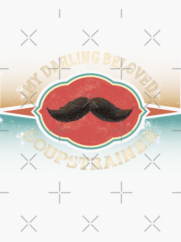 "Mustache Soup Strainer" Sticker by manbird Redbubble