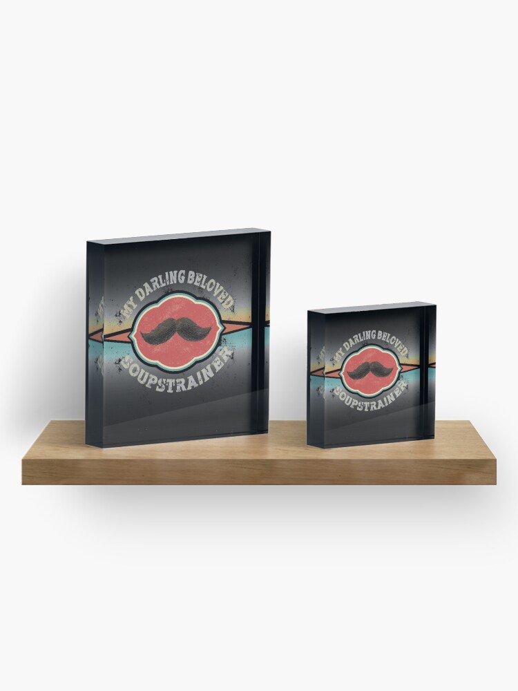 "Mustache Soup Strainer" Acrylic Block by manbird Redbubble