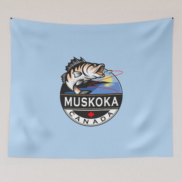 Aperçu de l'œuvre Cool Muskoka Canada Fishing Outdoors Crête créée et vendue par TinyStarCanada.