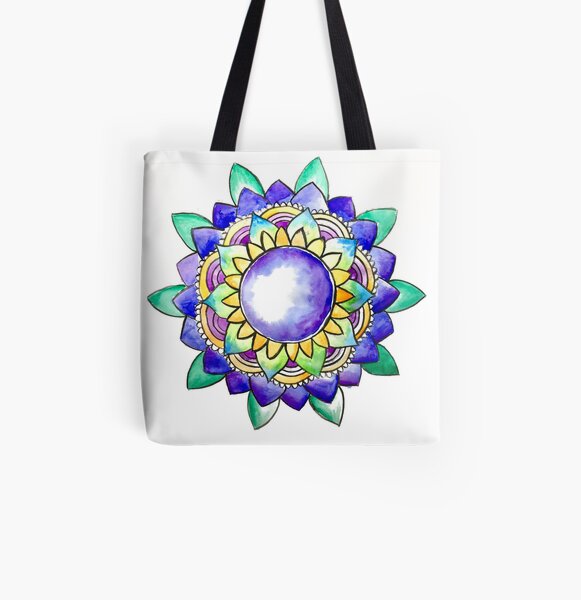 Watercolor Mandala All Over Print Tote Bag