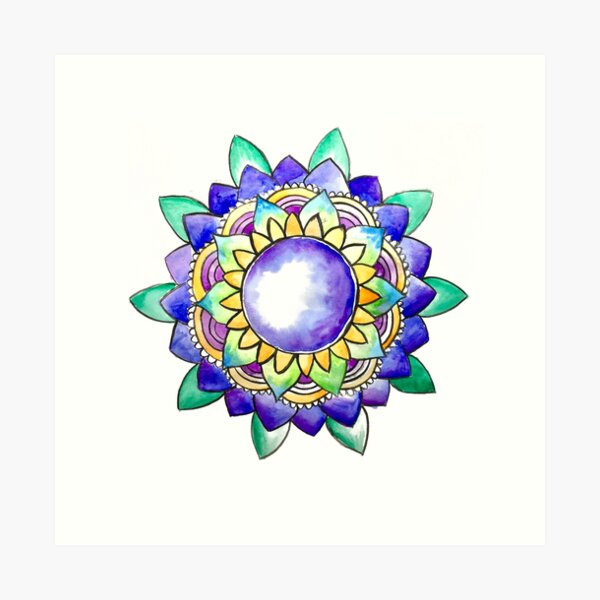 Watercolor Mandala Art Print