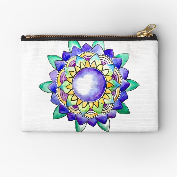 Watercolor Mandala Zipper Pouch