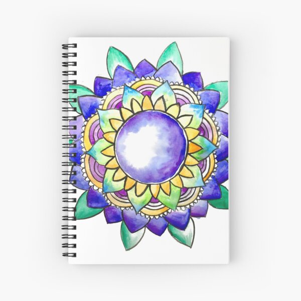 Watercolor Mandala Spiral Notebook