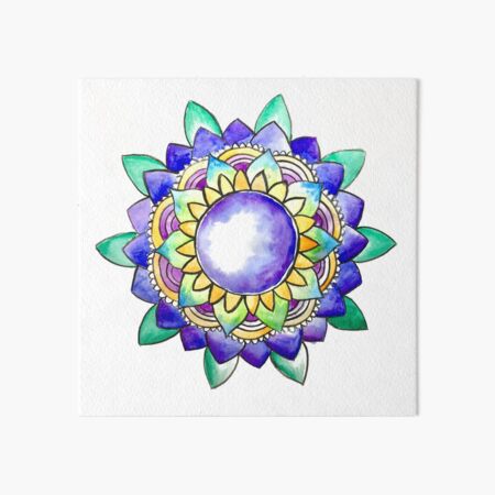 Watercolor Mandala Art Board Print